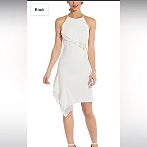 NWT Adrianna Papell White Assymetical Dress Midi size 6